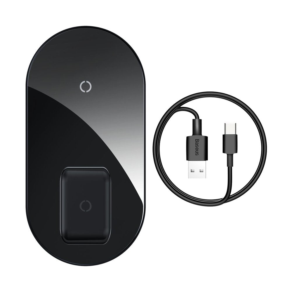 Incarcator Wireless Baseus Simple Pro 2in1 - Qi 15W Smartphone-uri si Apple AirPods / Pods / TWS - Black - WXJK-C01 - 6953156219045 - 4