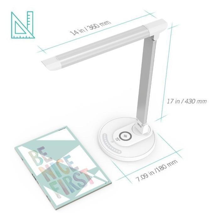 Lampa de Birou LED TaoTronics TT-DL036 - 12W 410 lm 5 Moduri & 7 Niveluri Luminozitate Incarcator Wireless Protectie Ochi Control Touch