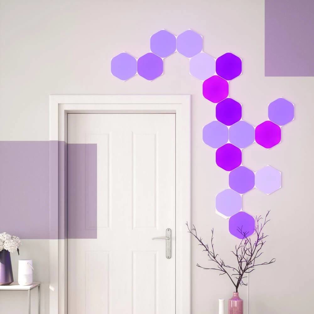 Panou Luminos LED Nanoleaf Shapes Hexagons Starter Kit 5 Pack - RGBW Wi-Fi Control Multi-Touch - NL42-5002HX-5PK - 840102700640 - 8
