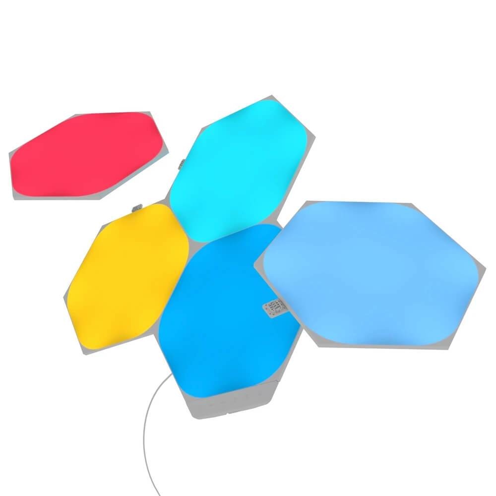 Panou Luminos LED Nanoleaf Shapes Hexagons Starter Kit 5 Pack - RGBW Wi-Fi Control Multi-Touch - NL42-5002HX-5PK - 840102700640 - 4