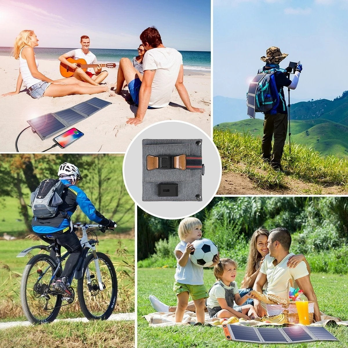 Panou Solar Portabil Choetech - 14 W Port USB Pliabil Impermeabil - SC004 - 6971824970456 - 7