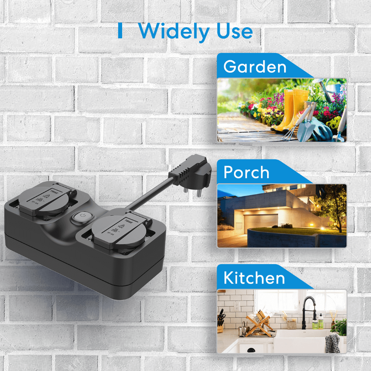 Priza Smart Meross MSS620 - 2 x AC Exterior & Interior IP44 WiFi Alexa Google Assistant Control APP - 0257000003 - 0606015786566 - 6