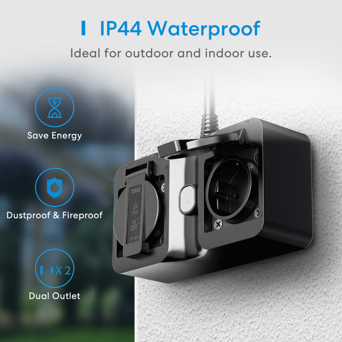 Priza Smart Meross MSS620 - 2 x AC Exterior & Interior IP44 WiFi Alexa Google Assistant Control APP - 0257000003 - 0606015786566 - 4