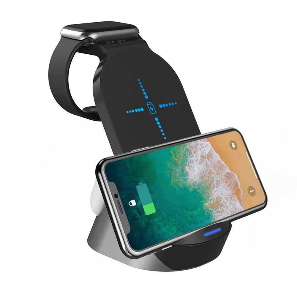 Statie Incarcare Wireless Tech-Protect H18 3-in-1 - 15W Smartphone-uri Apple Watch AirPods & TWS - 6216990211942 - 3
