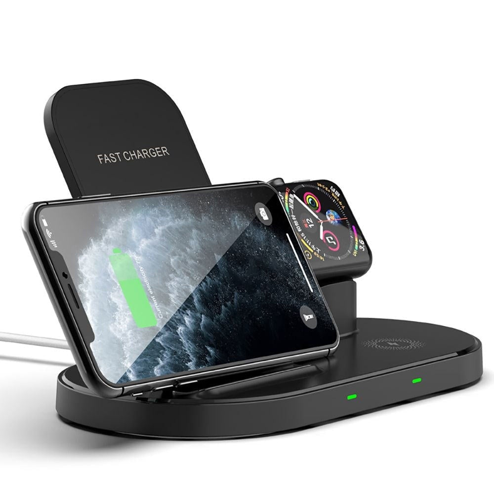 Statie Incarcare Wireless Tech-Protect W55 3-in-1 - 15W Smartphone-uri Apple Watch AirPods & TWS - 6216990211935 - 2