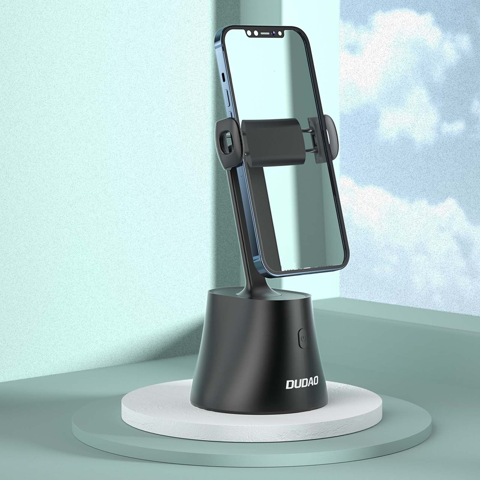 Suport Rotativ 360° Smartphone Dudao F15 - Live Streaming TikTok Instagram Youtube Tracking AI al Fetei Stabilizator Gimbal - Black