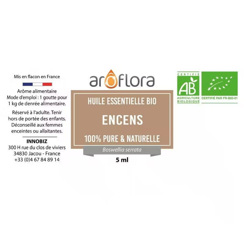 Ulei Esential AroFlora Frankincense Tamaie 5ml - 100% Pur Natural Organic - 4299 - 3700471004299 - 4