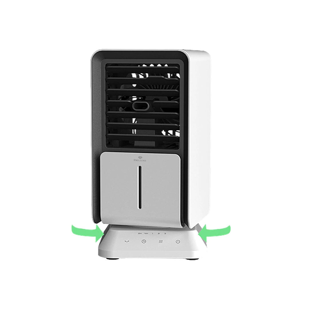 Ventilator portabil Deluxo Breeze - Umidificator 330 ml Racitor Aer Difuzare Ulei Esential Aromaterapie 3 Niveluri Timer Rotire 180°