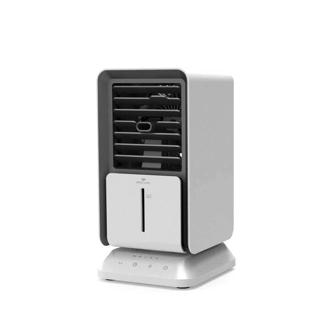 Ventilator portabil Deluxo Breeze - Umidificator 330 ml Racitor Aer Difuzare Ulei Esential Aromaterapie 3 Niveluri Timer Rotire 180°